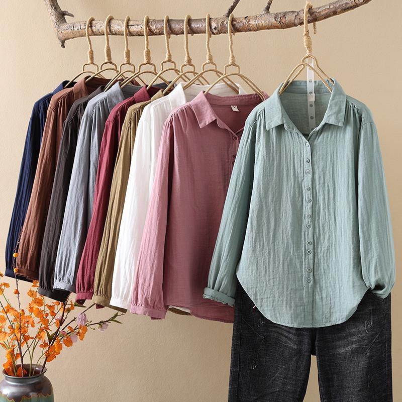 Solid Shirts Blouses Base Shirts Office Wear Women Autumn Clothes Women