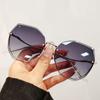 Fashion Sunglasses Women'S Summer High Sense Large Frame Showing Small Face Gradual Change Of Color Sunglasses Driving Polygonal Sunglasses