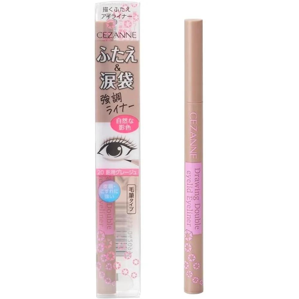 CEZANNE Drawing Double Eye Liner 20 Shadow Greige 0.6ml 3 Defined Eye Looks 2