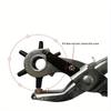 Rotary Punch Pliers Set 1 Oval Hole + 2 Flat Holes + 3 Round Holes for Leashes, Harnesses, Straps, Dog Collars, Saddles, Shoes, Fabrics and Others