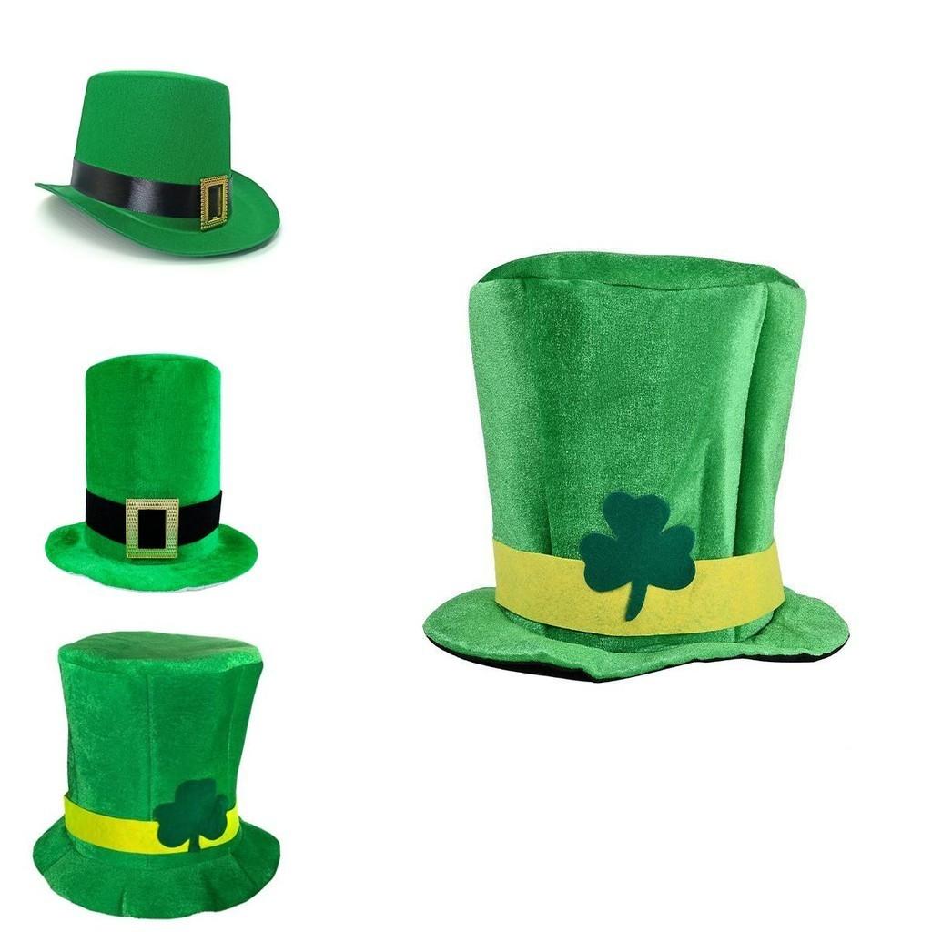 St. Cappello di Velluto con Trifoglio e Leprechaun Irlandese per la Festa di San Patrizio Accessorio per Travestimento Adulto