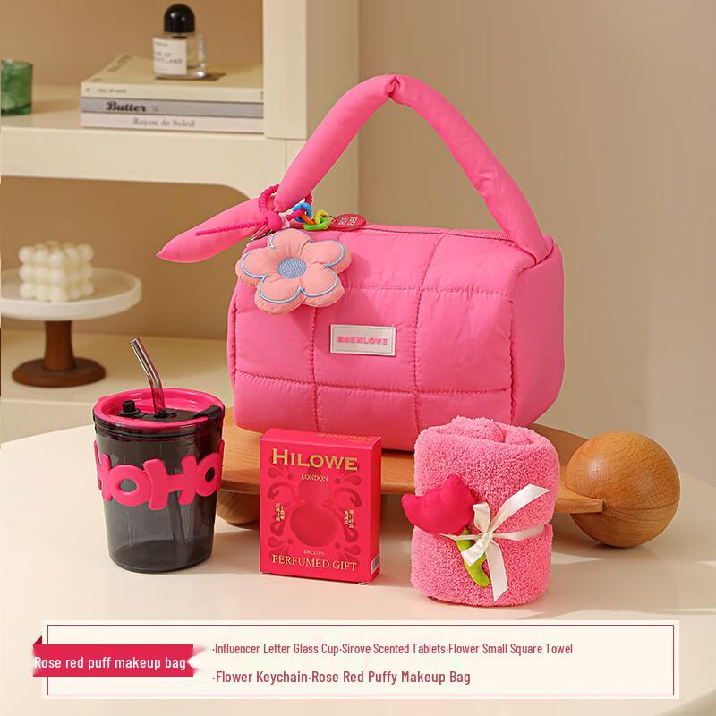 Mother s & Teacher s Day Practical Gift Sets Rose Red Cosmetic Bag 04