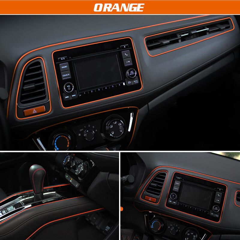 Orange 5M Car Interior Door Crack Edge Line Insert Molding Trim Strip Decor