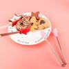 1PC Mini Silicone Food Clips Stainless Steel Handle Palm Stainless Steel Lovely Antiskid Snacks Tweezers Not Nirty Hand Tools