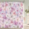 JY01Beautiful Flowers Shower Curtain Bathroom Waterproof Shower Curtain Leaves Plant Printing Curtains for Bath Shower With Ho@1