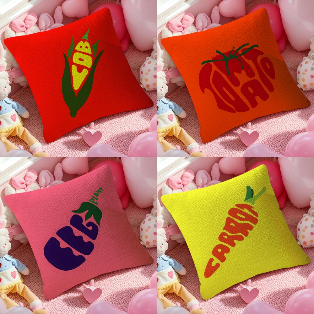 Creative Letters Fruit Prints Pillow Case Pattern Printed Pillowcase for Living Room Sofa Cushion Cover Bedroom Decor
