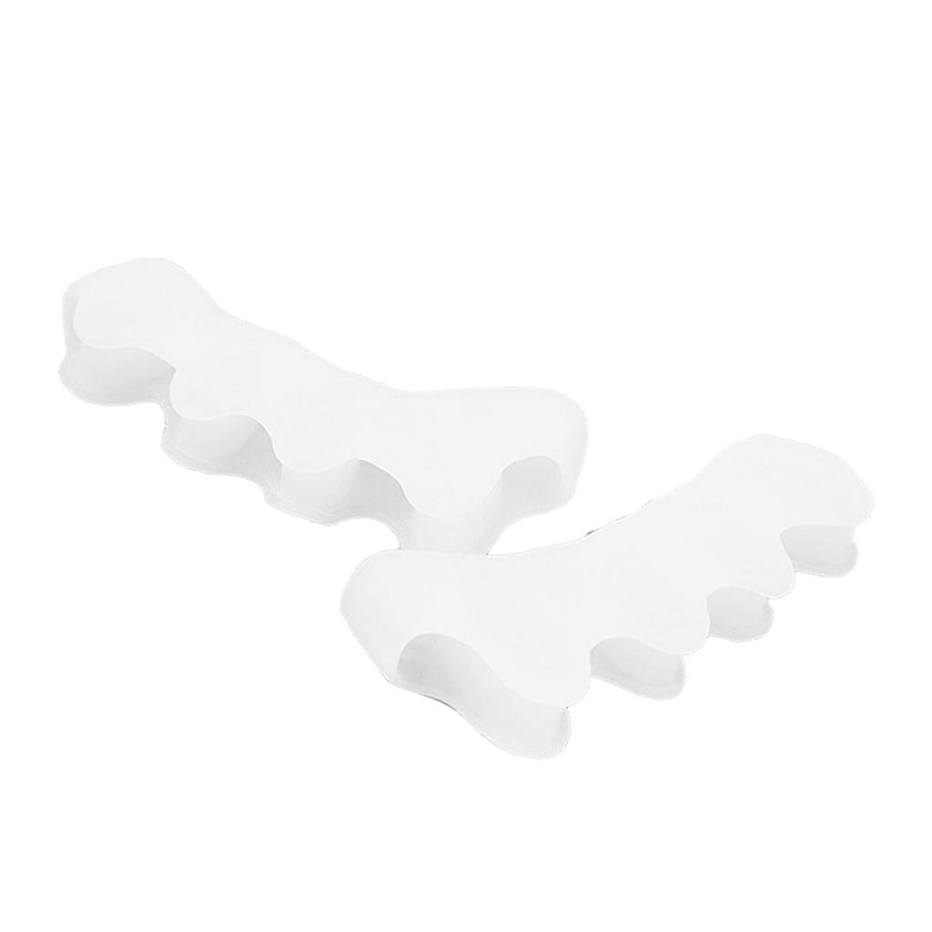 1 Pair Toe Separator Soft Stretchy Reusable Toe Spacer Bunion Corrector for Women Men White Adult