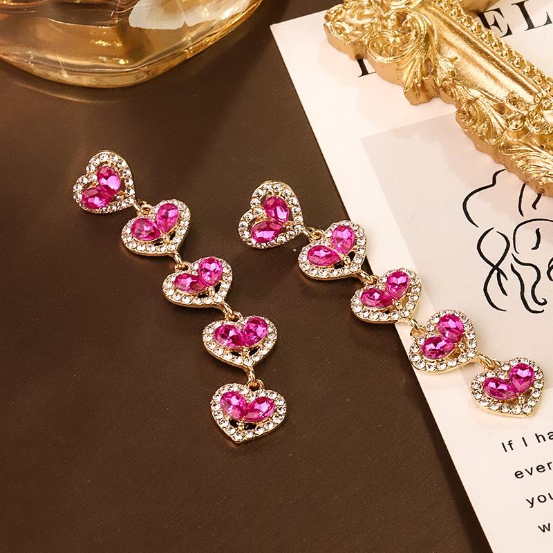 Boucles d'oreilles pendantes Zircon Fleur Colorée pour Femmes, Boucles d'oreilles pendantes Statement pour Fête & Usage Quotidien