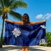 Blue and Petals Quick Drying Bath Towel Microfiber beach towel light weight swimming camping yoga beach out