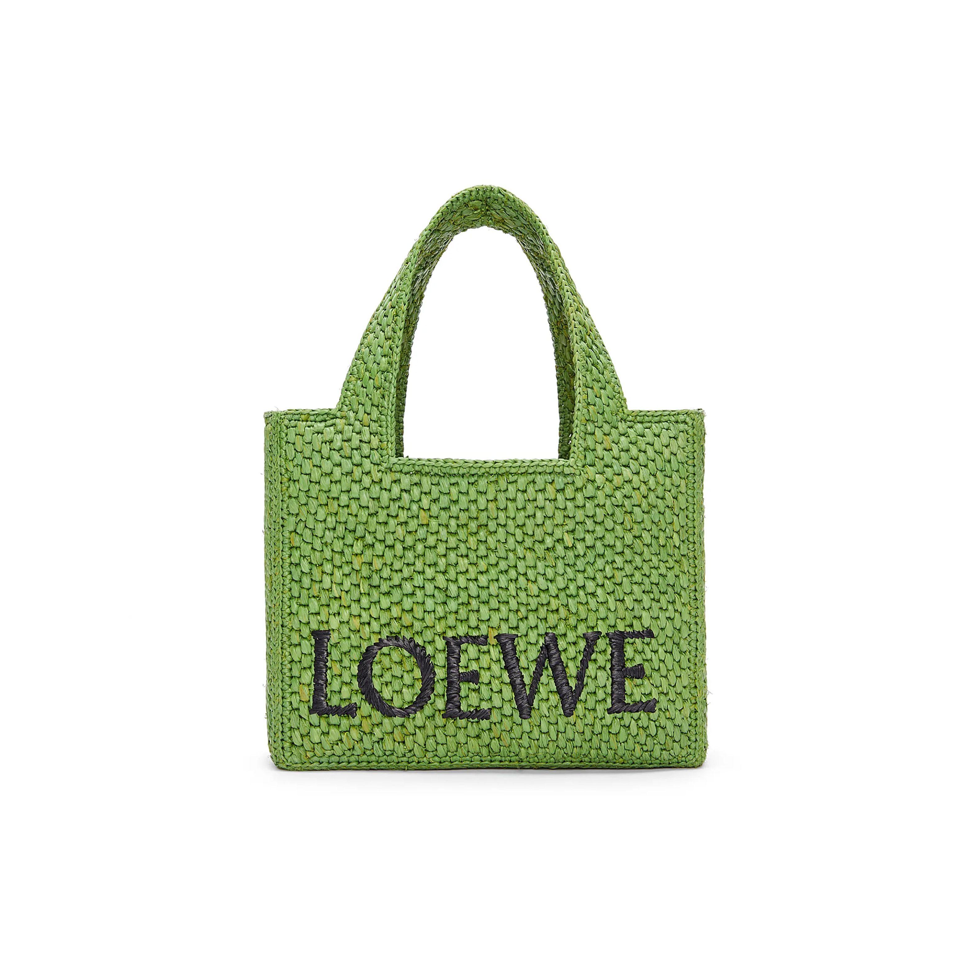 

Loewe Font Tote With Detachable Adjustable Shoulder Strap In Wine Palm Fiber Women Tote Bag Green A685B59X01-4100 Shopping Bag Set(Basic Set+Shopping Bag)