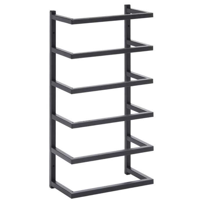 VidaXL Towel Rack Black 24x12x48 Cm Steel