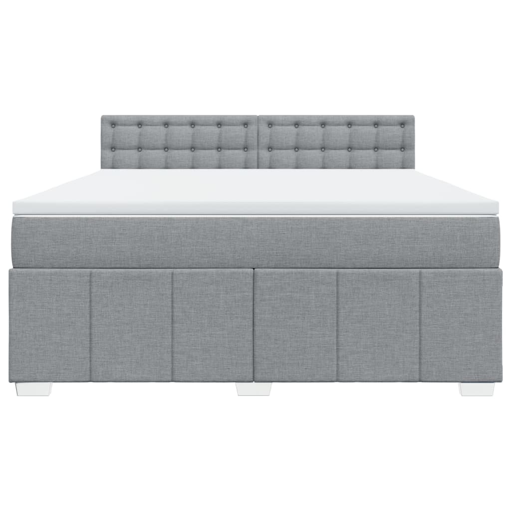 Vidaxl Letto Continentale Con Materasso, Grigio Chiaro, Tessuto, 180X200Cm