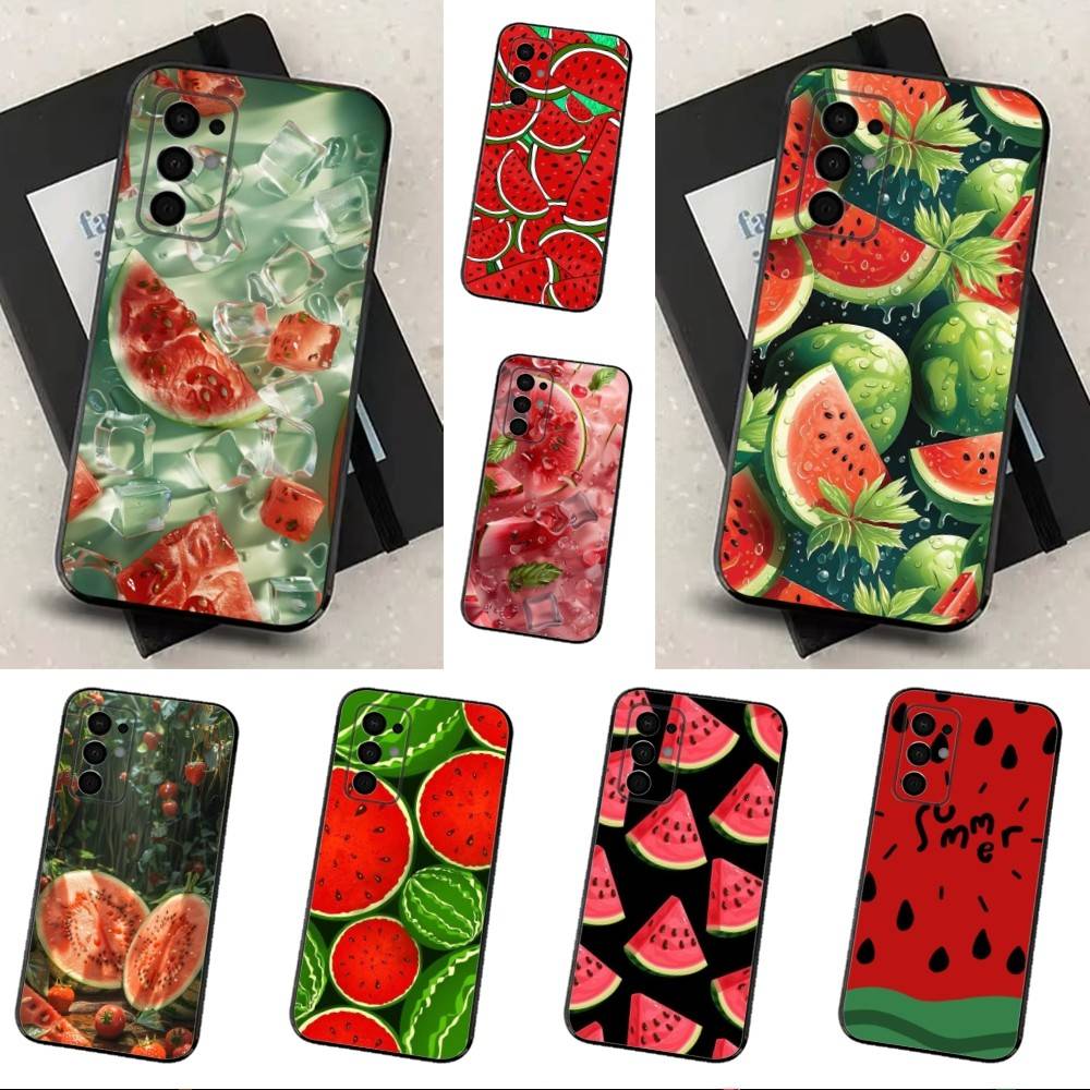 Summer Red Watermelon For Samsung Galaxy A73,J7,22,Note,72,41,31,8,9,52,71,53,32,Soft Black Silicone Cover Case