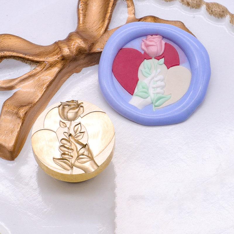 Stempellack Siegel Kupferkopf Künstlerisches Relief Rose Umschlag Tulpe Kerzenlicht Maiglöckchen Flammenfarbe Siegelkopf