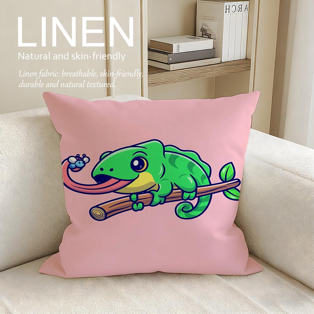 Animal Tree Lizard Cushion Cover Pillowcase Set Pcs X X Breathable Washable Sofa Cushion Cover