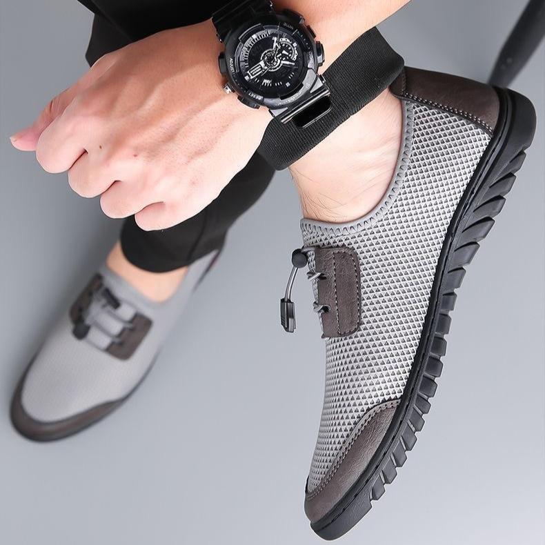 New Men's Summer Casual Shoes – Versatile Soft-Sole Breathable Mesh Fly-Knit Board Shoes, Running Athletic Sneakers for Men