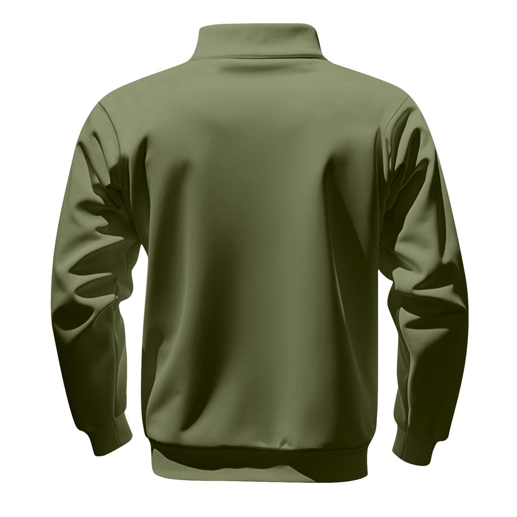 Men's Solid Color Half Zipper Sweatshirt Men's Sports Large Size Casual Sweatshirt