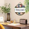 Semn decorativ din lemn de agățat, semne de bun venit, decorațiuni de interior sau de grădină, pandantive plate 2D, cadouri de casă nouă pentru prieteni