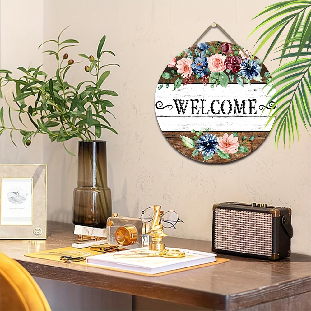 Ξύλινη κρεμαστή διακοσμητική πινακίδα, πινακίδες καλωσορίσματος, διακοσμήσεις εσωτερικού χώρου ή κήπου, 2D επίπεδα κρεμαστά, δώρα για νεοεισερχόμενους φίλους