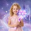 Kids Light Up Snowflake Magic Wand with Sound Effects Touch Activated Electronic Fairy Stick for Role Play and Costume Parties