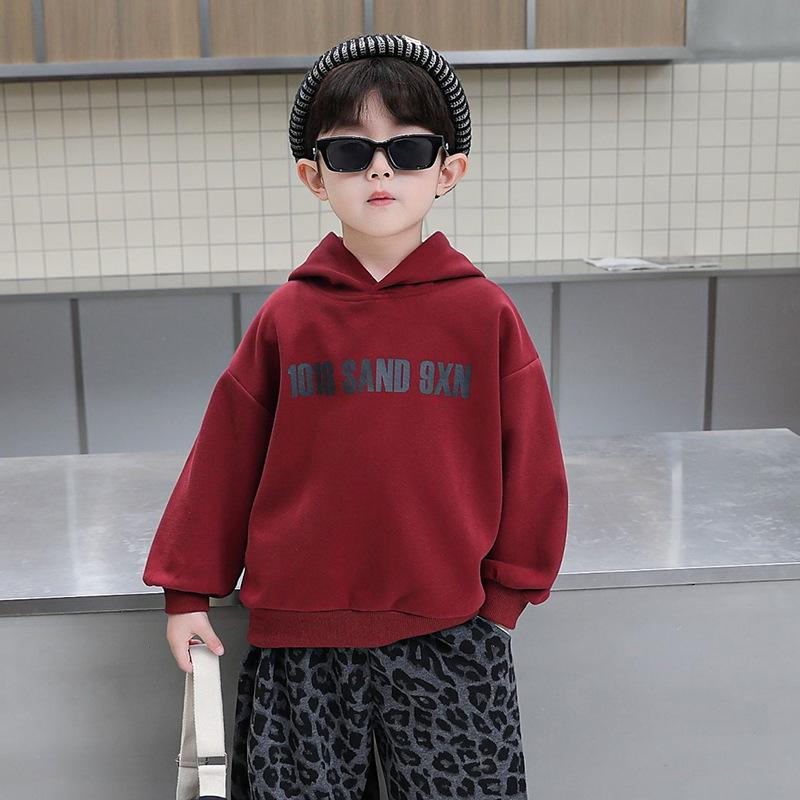 Chłopięcy jesienny trzyczęściowy zestaw streetwearowy w stylu koreańskim: bluza z kapturem i skórzana kamizelka