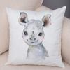 Watercolor Cute Animal Cushion Cover Sofa Home Decor Zebra Giraffe Hippo Monkey Lion Fox