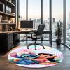 Stitch Printed Round Rug Carpet Chair Rug Area Rug Entryway Doormats,for Office Chair Living Room Bedroom Kitchen Room.