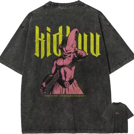 

Fashion Dragon Ball Retro Streetwear Tshirt Vintage High Quality Tshirt Washed Anime Cotton Parentchild Casual Soft Tee M