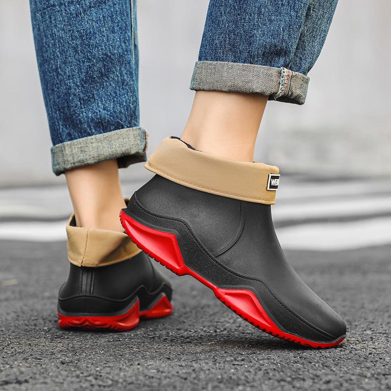 Women's Anti Slip Durable Rubber Shoes Outdoor Short Tube Rain Boots Waterproof Durable Rain Boots Solid Color Garden Shoes Low Top Rubber Shoes