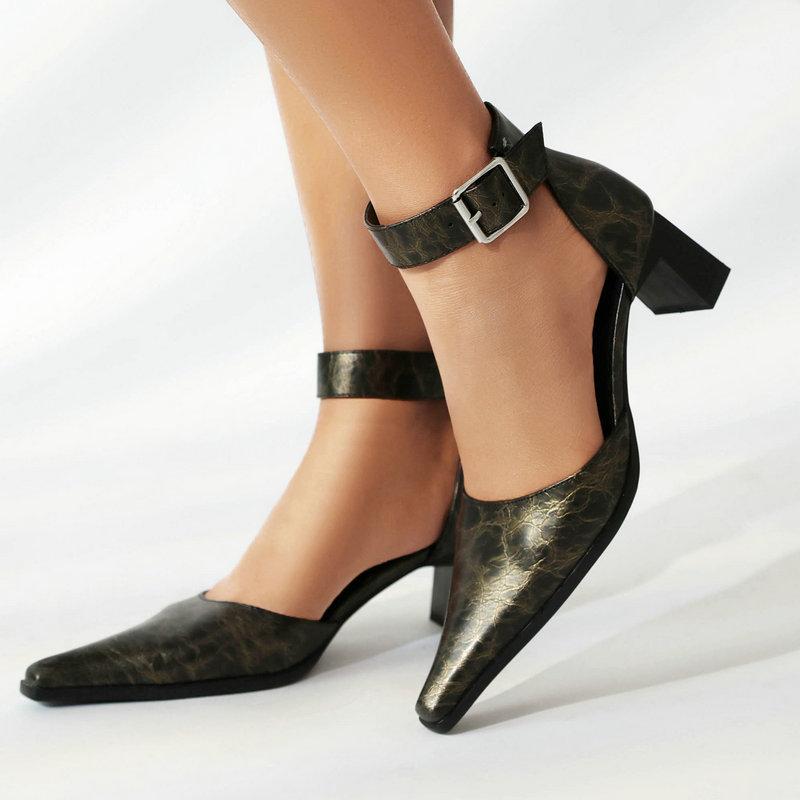 

New Square Head Women s One Button Thick Heel High Heels