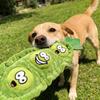 Plush Pea Dog Chew Toy Squeaky IQ Training Food Hiding Pet Interactive Toy Small Medium Large Breed Dogs Teething Cleaning Enrichment Toy