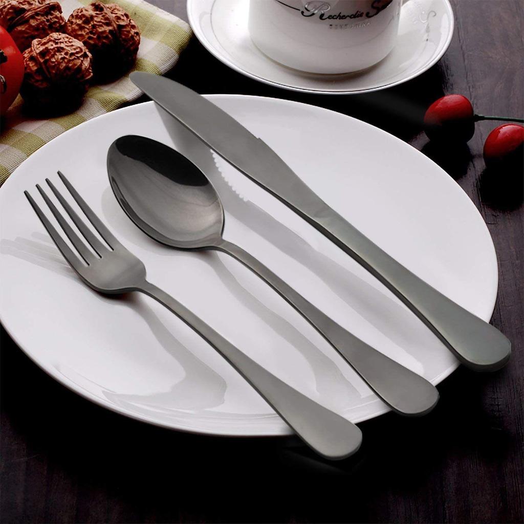 Restaurant Home Hotel Matte Set, Satin Finish Stainless Steel Flatware Set, Tableware Cutlery Set Utensils for Kitchens
