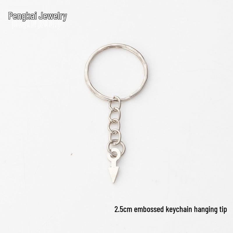 Triangle Tip Keychain Pendant, 25/30mm Keyring Chain DIY Jewelry Accessory