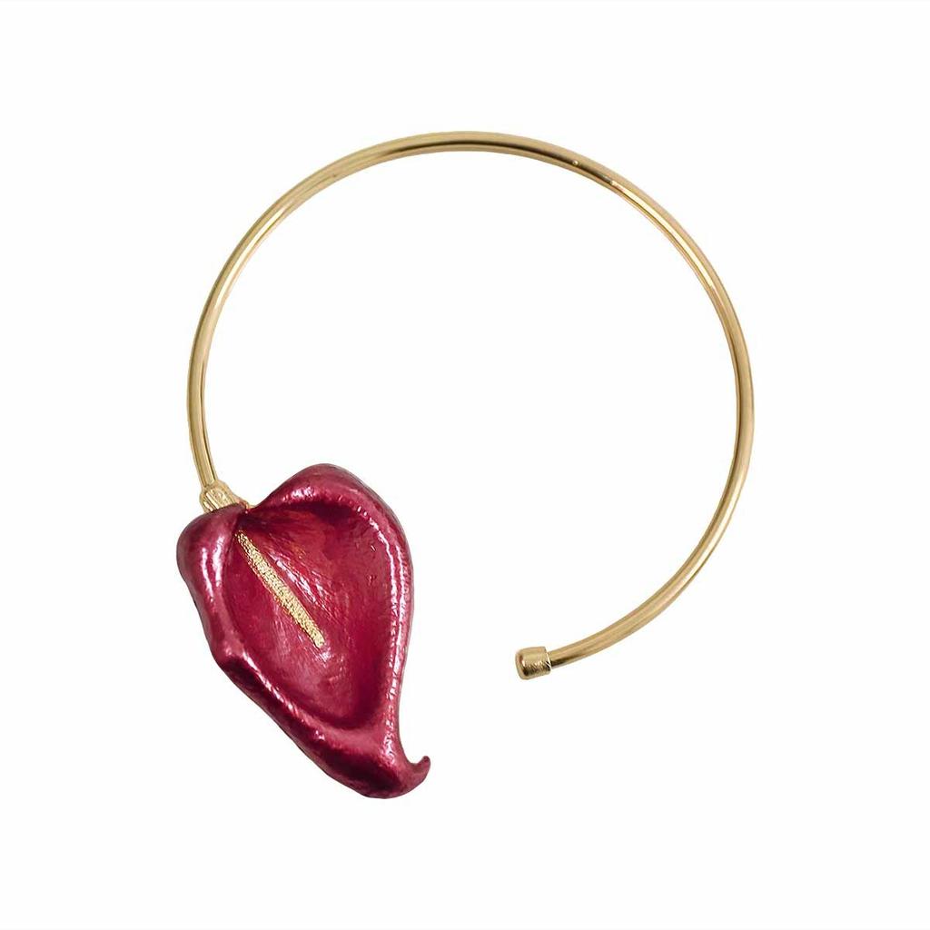 N11111 colored poplar leaf three-dimensional metal wind collar, light luxury retro niche high-end necklace for women