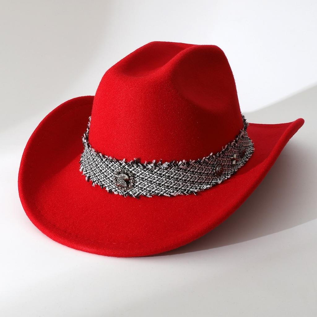 New Autumn Woolen Hats for Men and Women, Solid Color Jazz Hats, Punk Diamond Logo Fashion Hats, Stage Trendy Hats