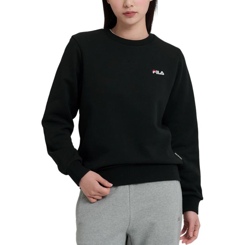 FILA Sweatshirts Unisex Black Crew Neck Moderate FS2POH1101UBLK