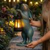 Resin Rabbit Solar Lantern Solar Powered Night Illumination Animal Garden Statues Cute Waterproof Bunny Figurines Gifts
