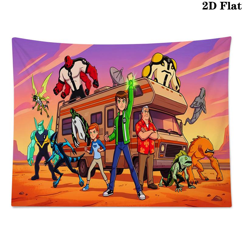 Ben 10 Wall Tapestry Aesthetic Wall Hanging Printed Fabric Blanket Decorative Tapestries for Bedroom Living Room Home Decor