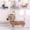 Bling Kristal Köpek Dachshund Anahtarlık Çanta Kolye Araba Tutacağı Anahtarlık Hediyeler