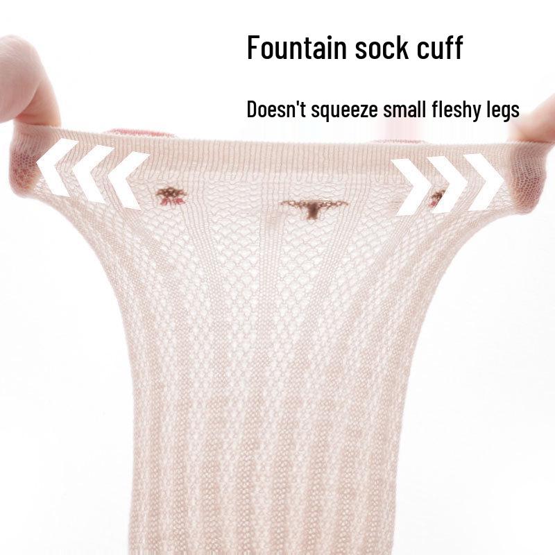 Breathable Cartoon Over-the-Knee Mesh Socks for Infants and Toddlers