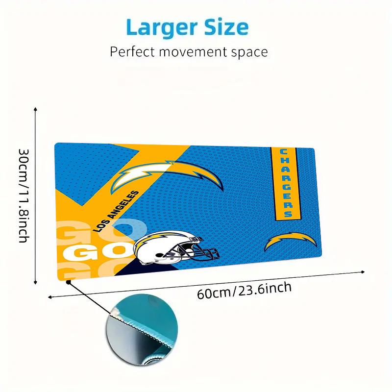 Los Angeles Chargers Color Mouse Pad Large Gaming Table Cushion Non-slip Laptop Tablet Big Mousepad XXL Mat Mini PC Playmat With Lock edge