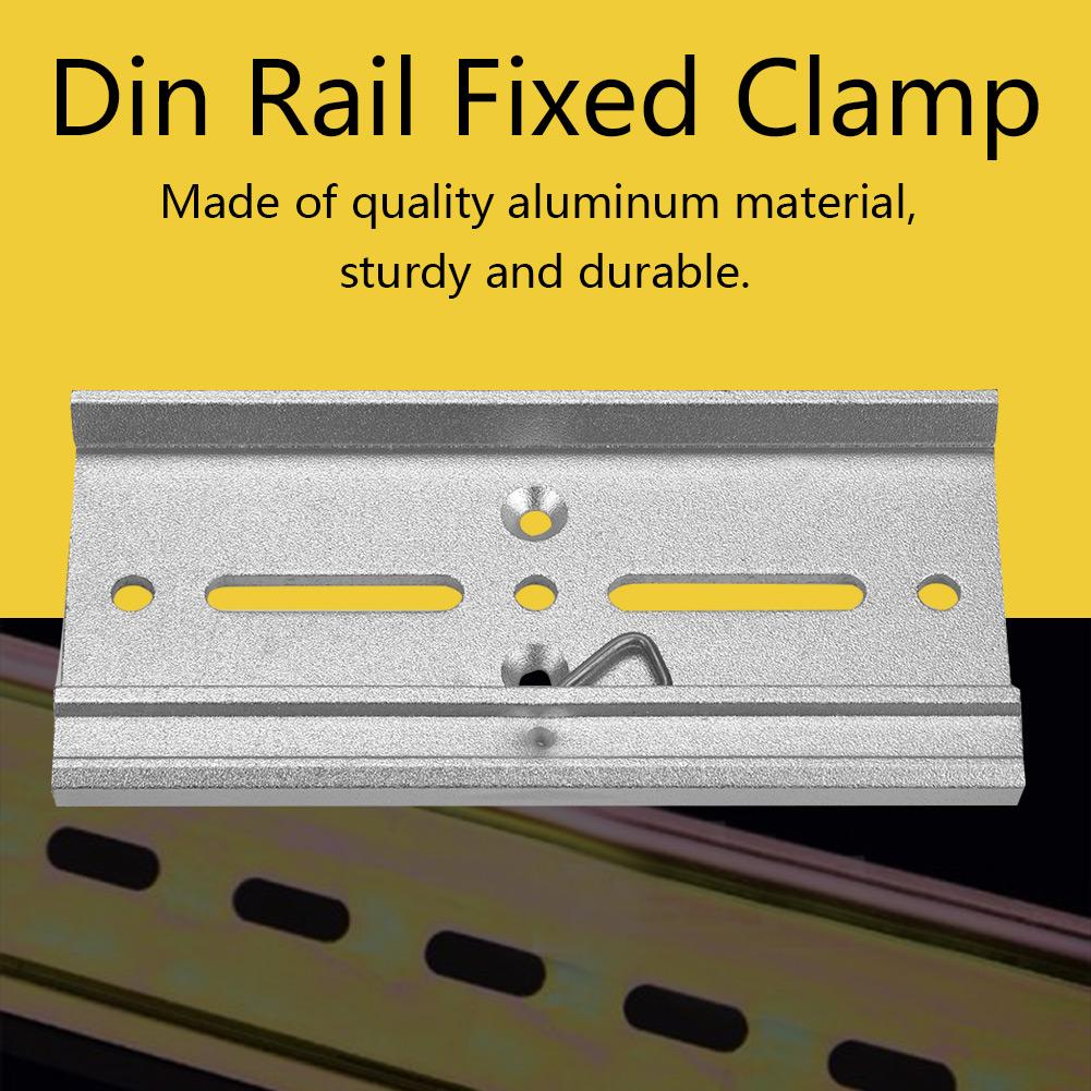 35mm Aluminum Din Rail Fixed Clamp Fasten Clip for Relay Mounting (#8)