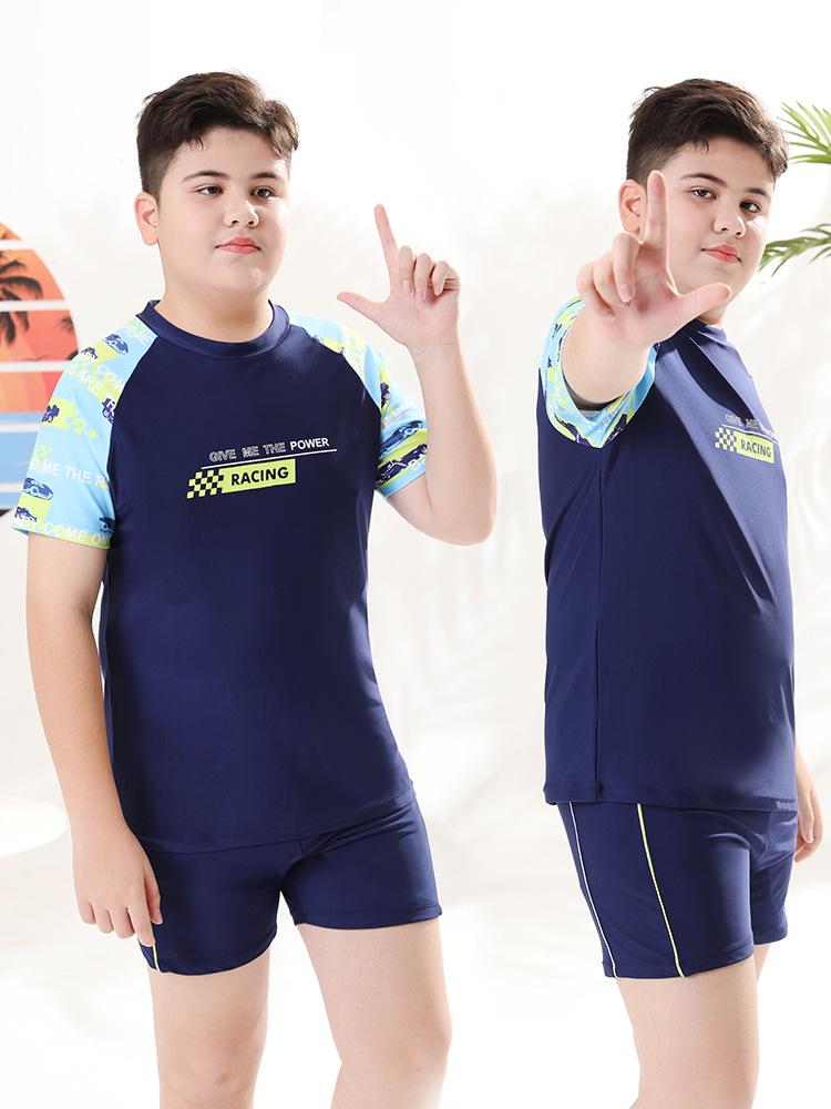 Plus Size Boys' Swim Set: Loose-Fit Split Trunks for Kids