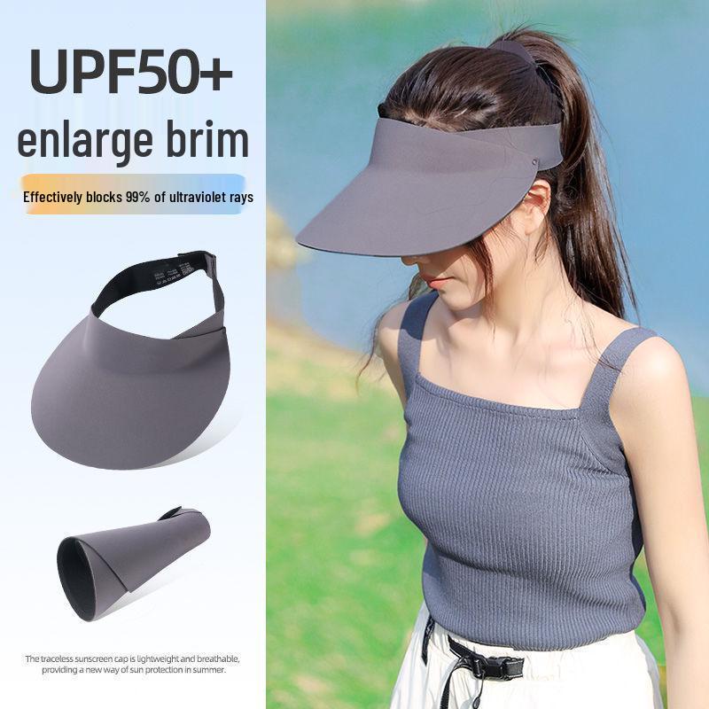 Women's Seamless Foldable Anti-UV Topless Sun Hat for Summer Sports