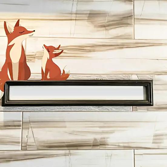 1 Set Wooden Fox Door Corner Decoration Mother Little Fox Door Frame Sign Forest Animal Front Door Edge Topper Sitter Ornament