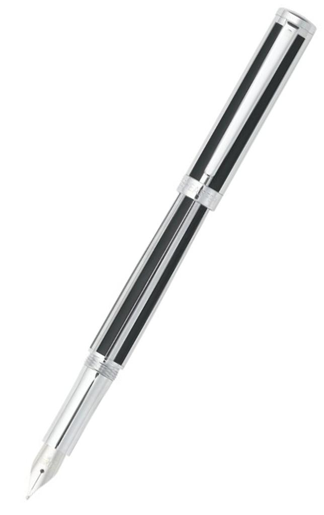 Sheaffer Intensity Jot Black Stripe Fountain Medium Officially Imported ITS9233PN-M Pen, Nib, Dual-Use,