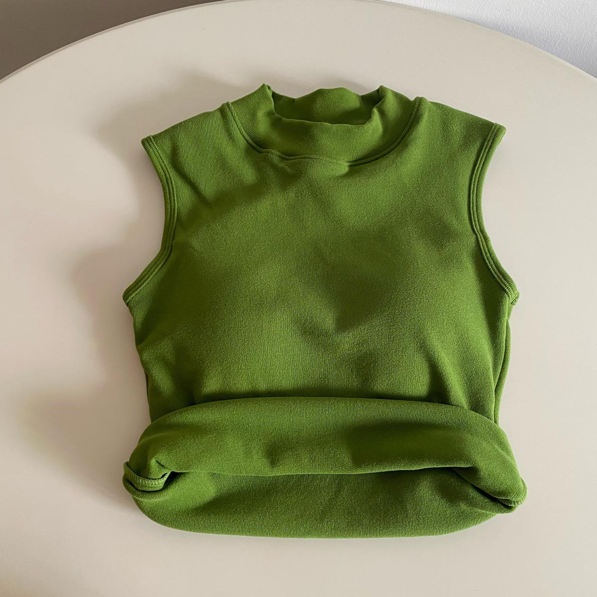 

Женский топ без рукавов, облегающий, с высоким воротом и накладкой на грудь - Коллекция Осень/Зима One Size [80-120 jin]