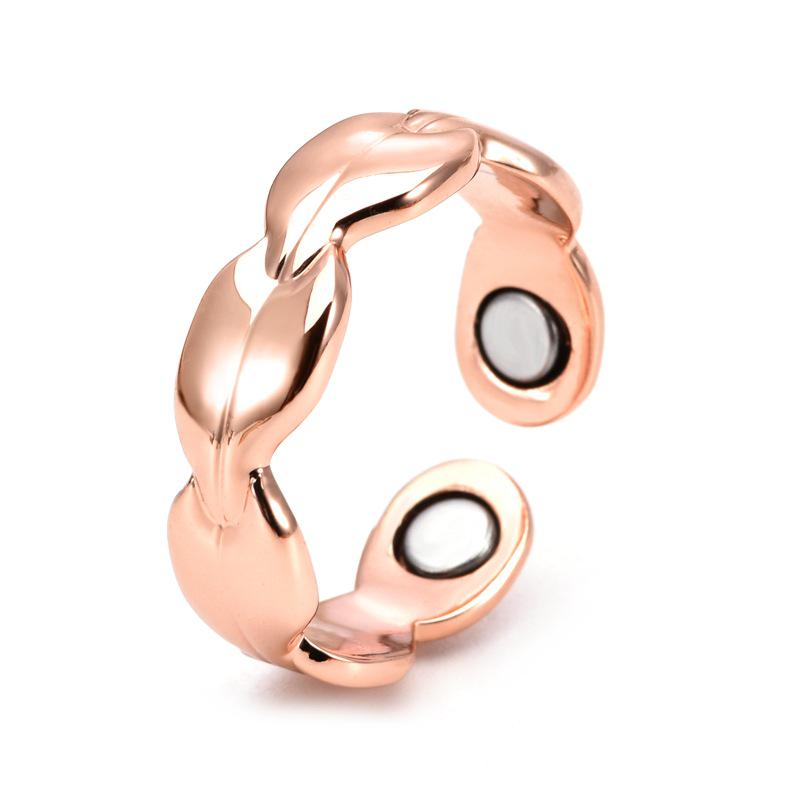 Magnetyczny Otwarty Pierścionek z Miedzi Czerwonej dla Par - Terapeutyczna Biżuteria Energetyczna dla Mężczyzn i Kobiet