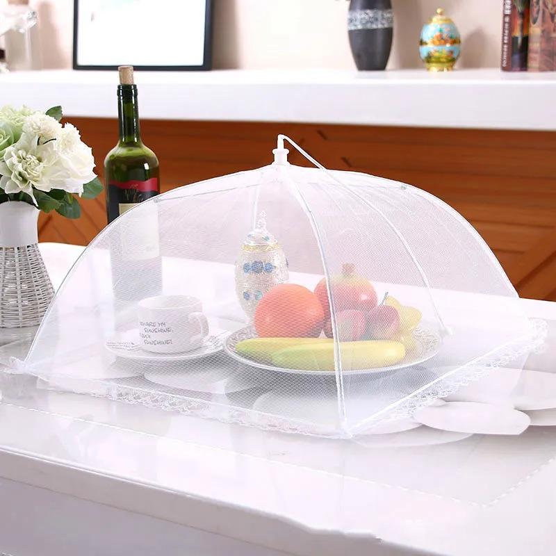 12-18inch Household Food Umbrella Cover Picnic Barbecue Party Anti Mosquito Fly Resistant Net Tent For Kitchen Dinner Table