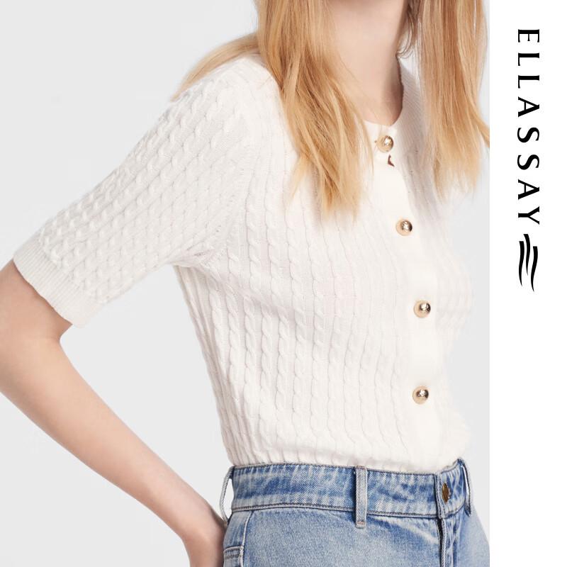ELLASSAY Women's Soft Modal Jacquard Knit Sweater